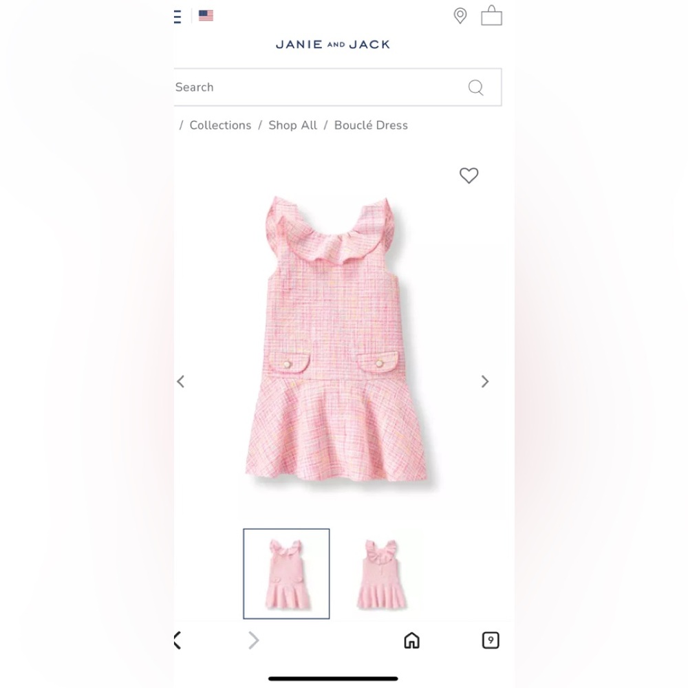 ✨Janie and Jack Pink Tweed Dress with Ruffle Detail